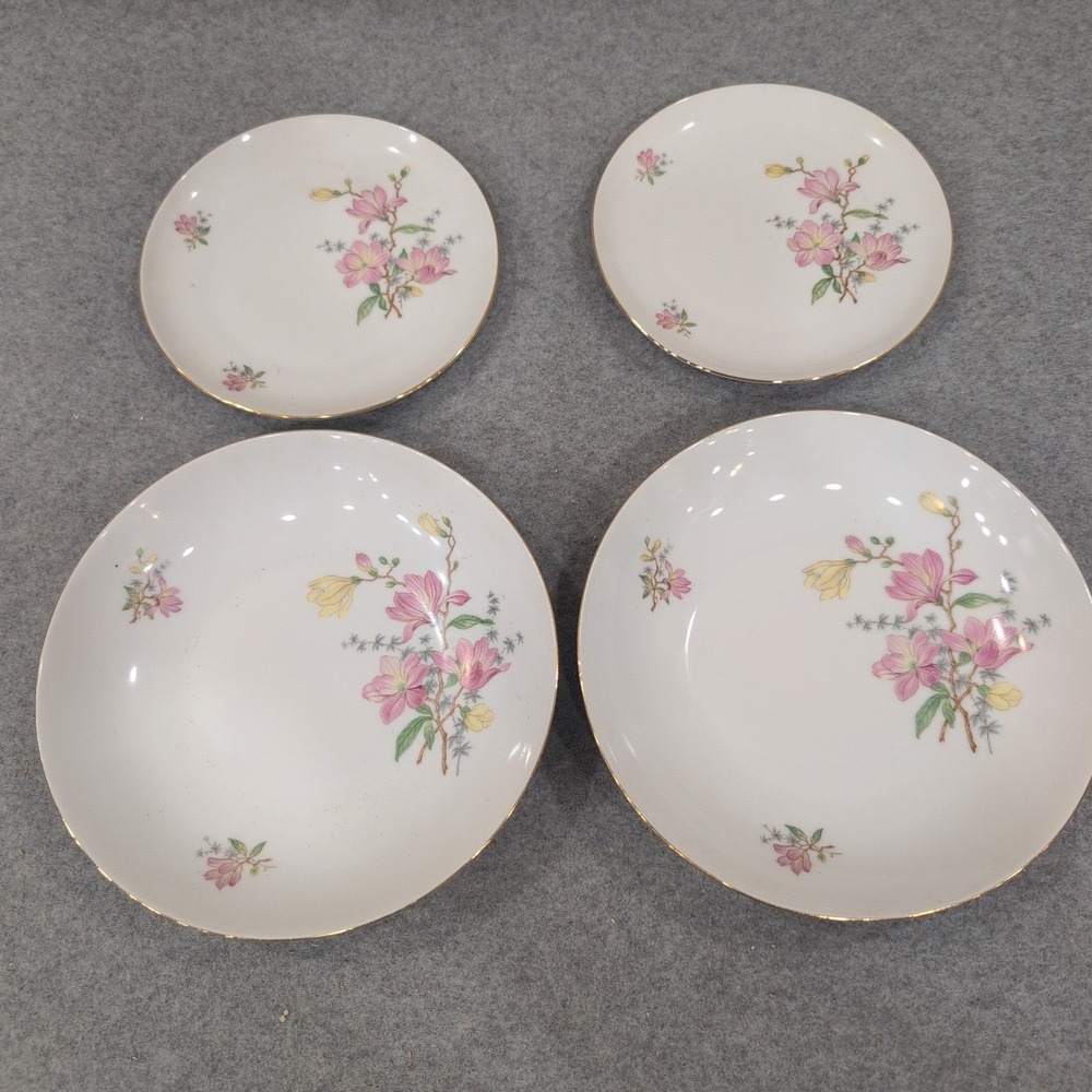 Eschenbach Bavaria Baronet China Floral Plates and Bowls Set of 4 P1 192